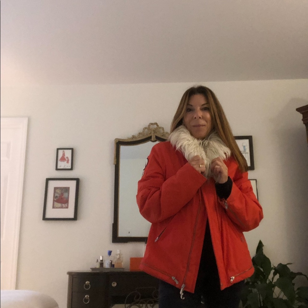 Neiman Marcus, Juicy couture jacket. Deep orange color, fits like a M/L.